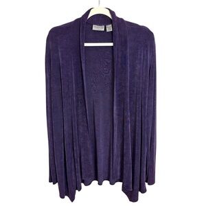 Chico's Travelers Royal Purple Women's 12 Open Front Cardigan Work Office Travel